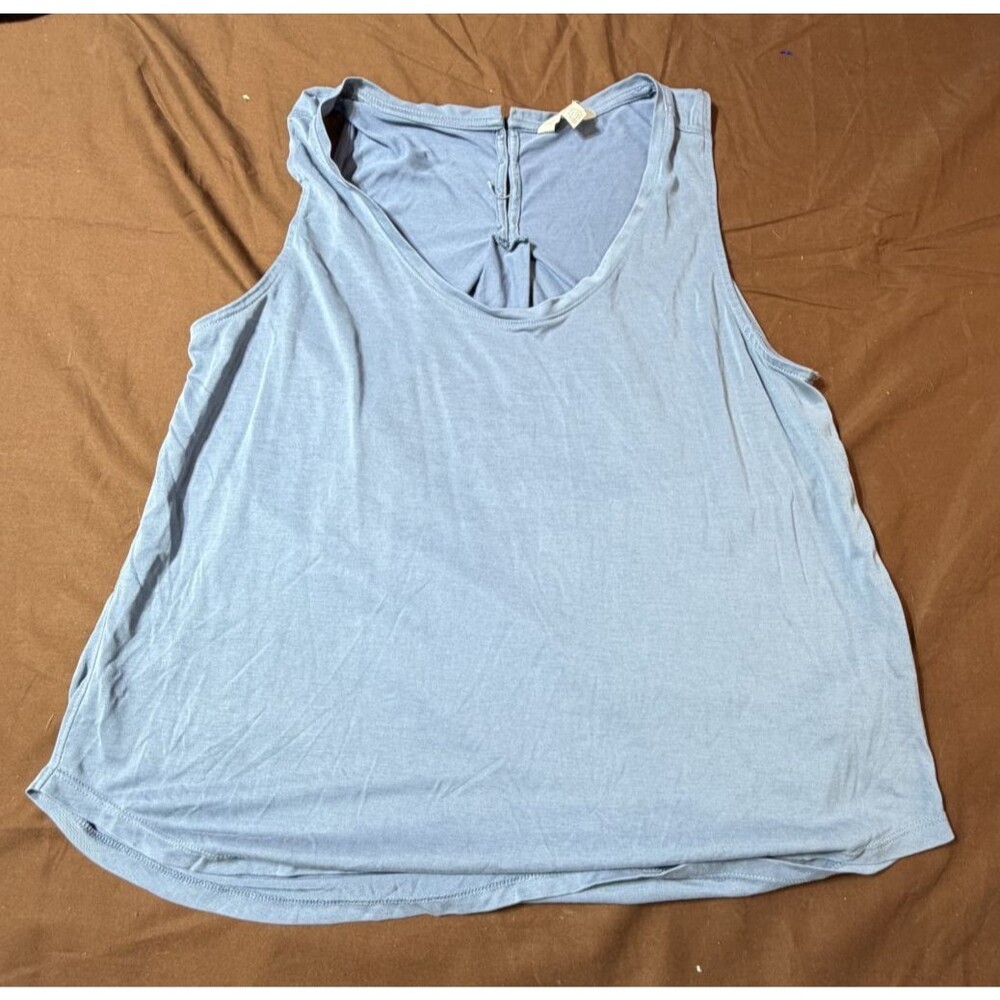 Lucky Brand Women's Tank Top Size Small Red Sleeveless Back Button Modal